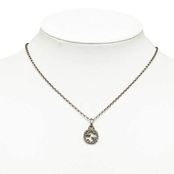 Gucci Interlocking G Necklace 455307 Silver Metal Men's GUCCI - Picture 6 of 6